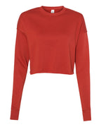 Women's Crop Fleece Crewneck Sweatshirt - 7503 With Embroidery Logo