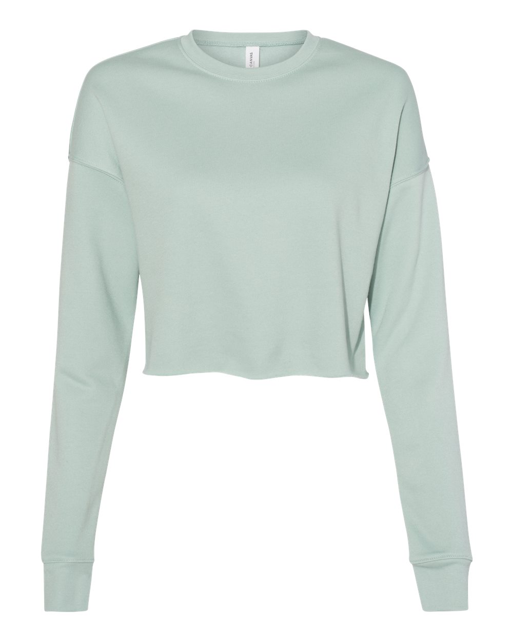 Women's Crop Fleece Crewneck Sweatshirt - 7503 With Embroidery Logo