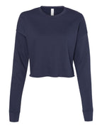 Women's Crop Fleece Crewneck Sweatshirt - 7503 With Embroidery Logo
