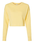 Women's Crop Fleece Crewneck Sweatshirt - 7503 With Embroidery Logo