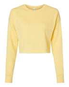 Women's Crop Fleece Crewneck Sweatshirt - 7503 With Embroidery Logo