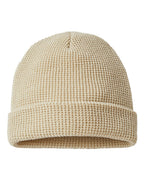 Waffle Cuffed Beanie - 146R With Embroidery Logo
