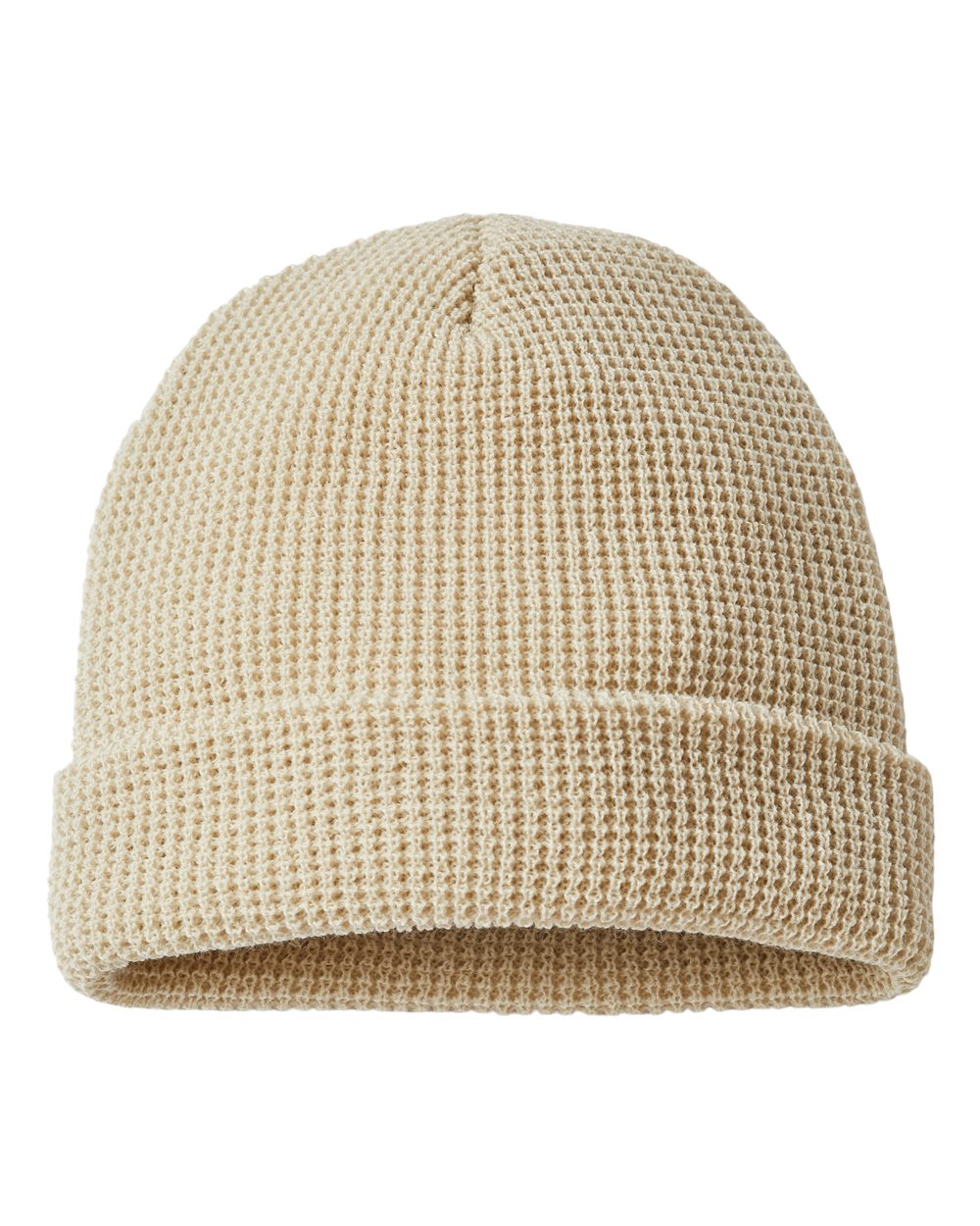 Waffle Cuffed Beanie - 146R With Embroidery Logo