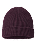 Waffle Cuffed Beanie - 146R With Embroidery Logo