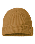 Waffle Cuffed Beanie - 146R With Embroidery Logo