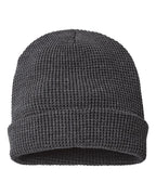 Waffle Cuffed Beanie - 146R With Embroidery Logo