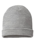 Waffle Cuffed Beanie - 146R With Embroidery Logo