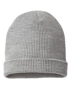 Waffle Cuffed Beanie - 146R With Embroidery Logo