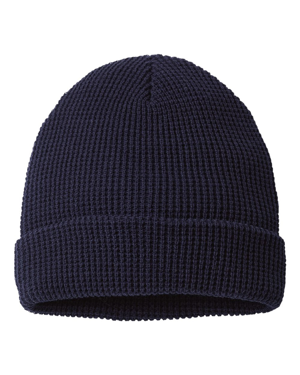 Waffle Cuffed Beanie - 146R With Embroidery Logo